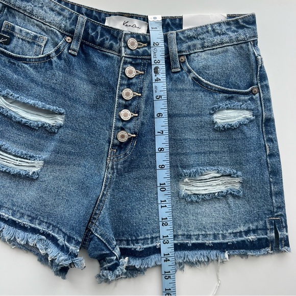 KanCan | Distressed Medium Wash High Rise Denim Shorts NWT Size M - Picture 5 of 8